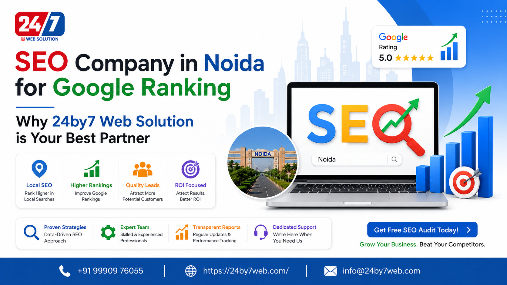 SEO Company in Noida for Google Ranking – 24by7 Web Solution